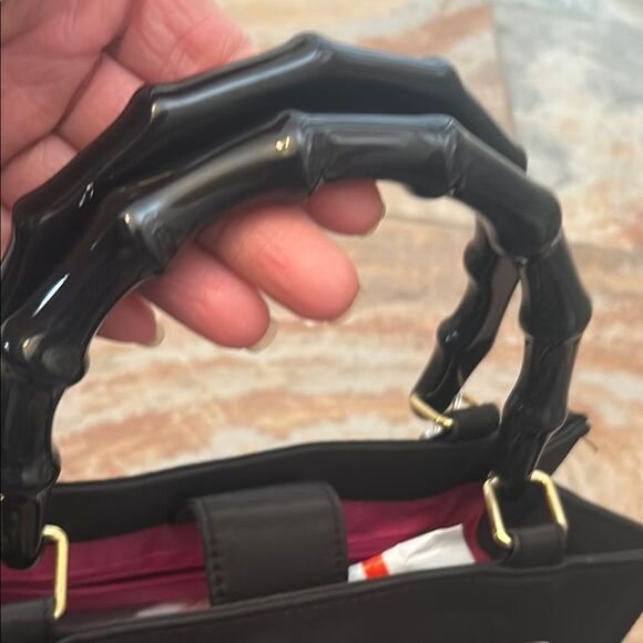 Embroidered Black Handbag - Picture 5 of 11